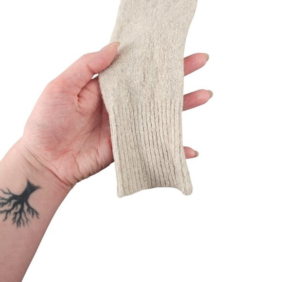 Free People Light Off White Long Sleeve Sweater w/ Mock Neck Sz S - Picture 3 of 8